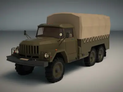 Low Poly Military Truck 01 Low-poly 3D model