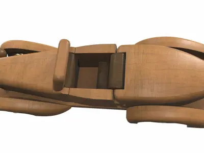 Wooden car toy retro 2 Free 3D model