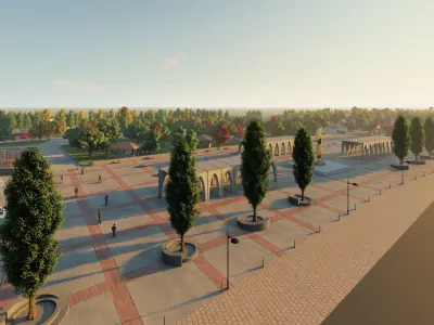 Master park-Regional park project-Private Park Landscape 3D model buy