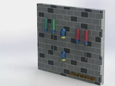 Screwdriver Set tool rack screwdrivers 3D model