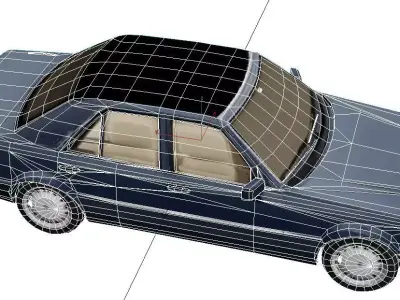 1985 Mercedes Benz W124 Low Poly Classic Sedan Car Low-poly 3D model
