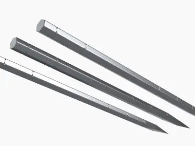 Throwing needles hexagonal 3D model