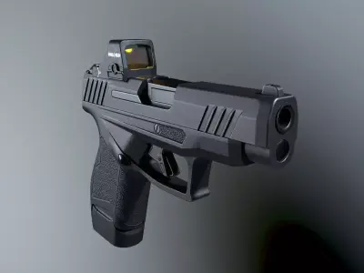 Taurus Gx4 XL with holosun hs507k x2 Low-poly 3D model