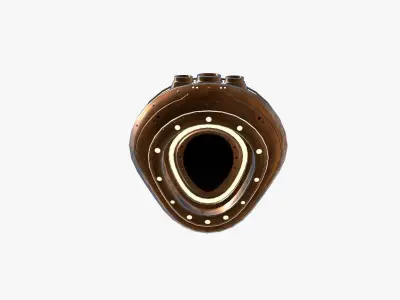 Alien Spaceship UFO C06 Copper - Sci Fi Spacecraft Design Low-poly 3D model