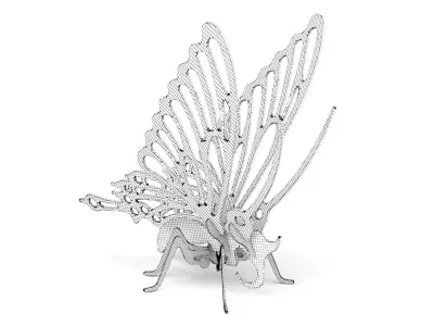 Wooden toy butterfly 02 3D model