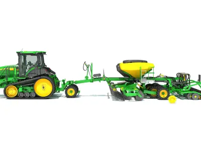 Tractor with Seed Drill 3D model purchase