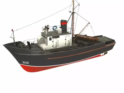 Fishing boat PBR Low-poly 3D model by we3d1234