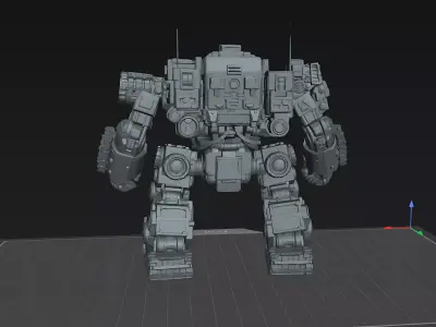 Heavy Military Mech Walker Tank STL 3D Print Robot Model 3D print model