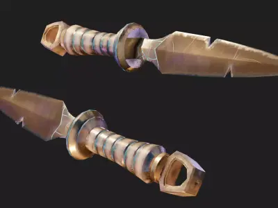 Bronze Knife Low-poly 3D model