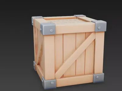 Stylized Industrial Wooden Crate 3D Model 3D Model Low-poly 3D model