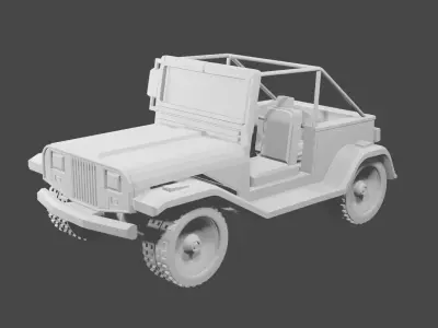 Jeep for Game Low-poly 3D model by komtoon