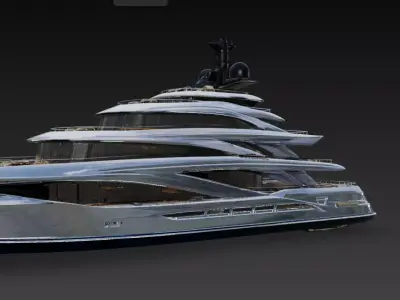 Futuristic Luxury Mega Super Yacht 3D print model