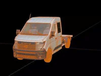  Nissan Interstar CrewCab Chassis 3D model