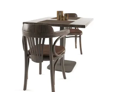 Chair with Table Free 3D model