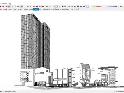 Sketchup Commercial Office Complex 247 3D model