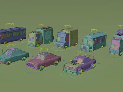 Stylized Vehicle Model Pack - cartoon 3D model