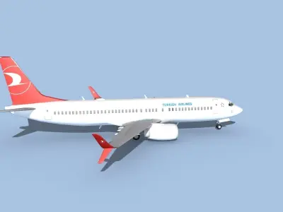 Boeing 737-800 Max Turkish Airlines 3D model