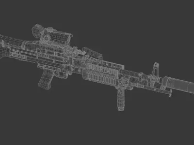 M60E4 air rifle 3D model