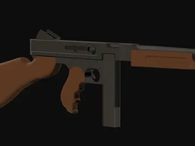 Thompson M1A1 Low-poly 3D model