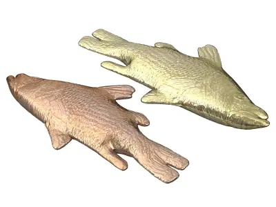Bronze sculpture of fish 3D model