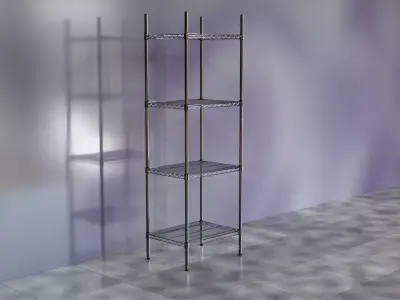 Wire Shelves - 24 inches X 18 inches X 72 inches in chrome Low-poly 3D model