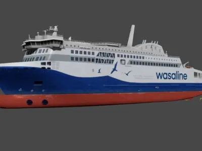 Aurora Botnia RO-PAX Low-poly 3D model