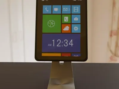 Tablet device and stand 3D model