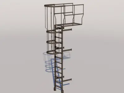 Rooftop Stairs 07 Low-poly 3D model