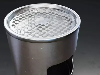 Metal Trash Can Low-poly 3D model shop