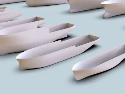 Hulls collection group of boats 3D model by PrIsmalab