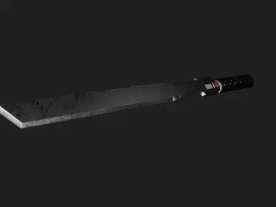 Futuristic Katana sci-fi style Low-poly 3D model