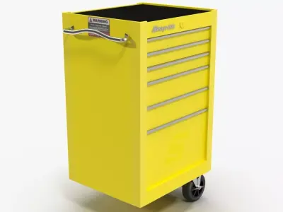 Tool Storage End Yellow Low-poly 3D model