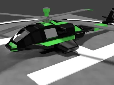 Low Poly Helicopter Low-poly 3D model order