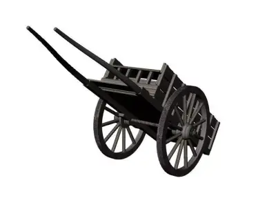 wooden wagon Free 3D model
