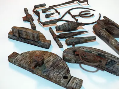 Assorted Coopers Tool Antique Hand Tools 3D model