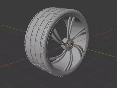 Vehicle wheels and tire Free low-poly 3D model