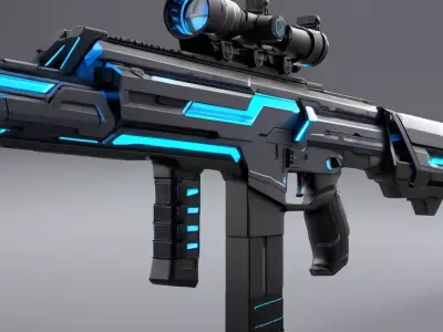 Sci-Fi Energy Rifle - Futuristic Weapon Prop 3D model
