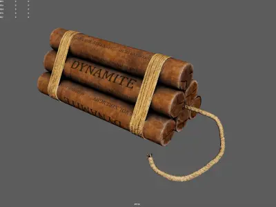Explosive Charge  Realistic TNT Dynamite Bundle  Low-poly 3D model