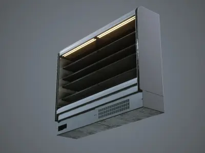 Industrial Convenience Store Fridge Refridgerator Low-poly 3D model