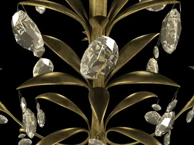 Classic chandelier with metal leaves 3D model