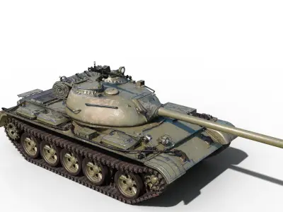 PBR 2 coatings  T-54 main battle tank of the Soviet Union Low-poly 3D model