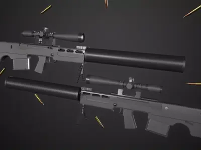 VKS sniper rifle Low-poly 3D model