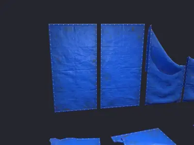 Plastic Tarp Set Low-poly 3D model