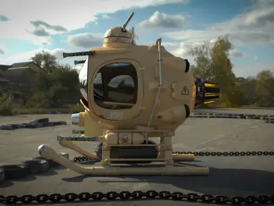 Airship russian military helicopter 3D model