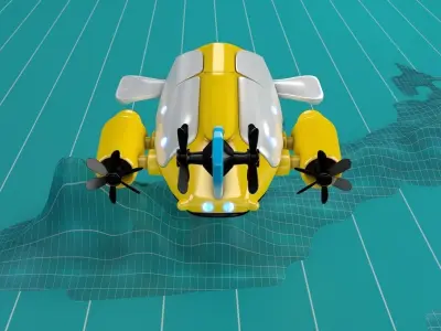Submarine Balloon Ship 3D model