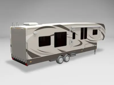 Fifth Wheel Travel Trailer Toy Hauler 2-Axle 2 3D model