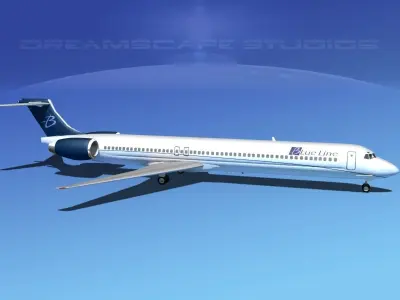 Douglas MD-80 Blue Line 3D model