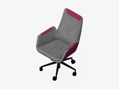 Chair - Contemporary - Cordia Plus - Low - Swivel - Castors Low-poly 3D model