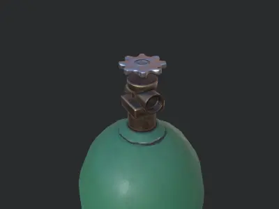 Oxygen Cylinder Low-poly 3D model