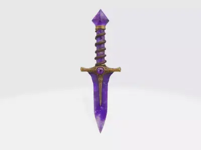 Amethyst Dagger Low-poly 3D model